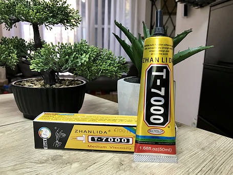 Клей герметик Zhanlida T7000 чорний для Тачскринів, Дисплеїв, Модулів 50ml, фото 2