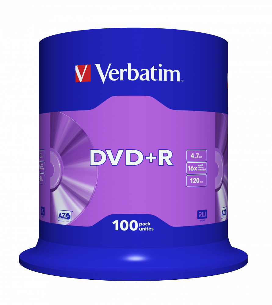 Диски DVD+R Verbatim Matt Silver, 100 шт, болванки двд+р - фото 3 - id-p1490646374