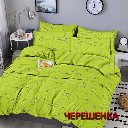 Тканина для постільної білизни Бязь "Gold" Lux GL4047GREEN (50м) салатова абстракція, фото 1