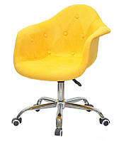 Кресло Leon Soft Office желтый W-4 шерсть,дизайн Eames Plastic Armchair PACC Office Chair
