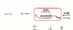 Глушник (вихлопна система) MITSUBISHI PAJERO 2.5 TD (2477 см3) турбодизель (89-90гг) (Мітсубісі Паджеро)