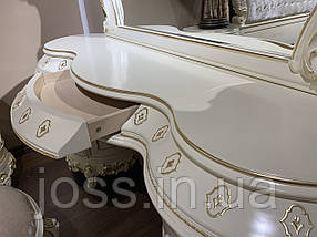 Білий дамський туалетний стіл бароко JOSS Дольчета 169х50х194 см, фото 4