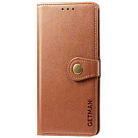 Кожаный чехол книжка GETMAN Gallant (PU) для TECNO Spark 5 Pro Искусственная кожа, Слот для визитки, Черный Коричневый