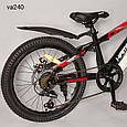 Гірський підлітковий велосипед HAMMER VA-240 з повною комплектацією Чорно-червоний, фото 4