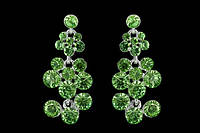 Довгі сережки з салатовими каменями BLAGOY-ART-RH52102-7