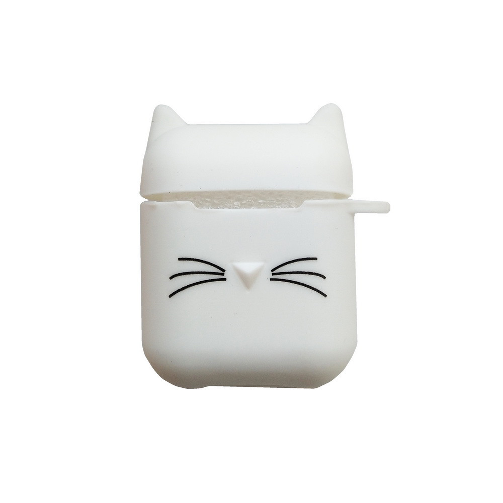 Чохол футляр для навушників Apple AirPods Alitek Cat White