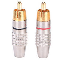 Штекери під паяння FreeEnd — RCA Metal Alitek Silver/Gold (комплект 2 шт.)