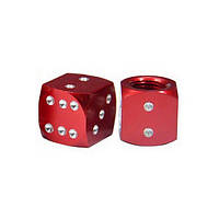 Ковпачки на ніпель для велосипеда, мотоцикла, скутера Alitek Кістки Red, 2 шт.