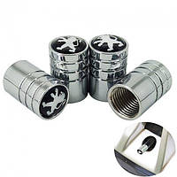 Ковпачки на ніпель для Peugeot Alitek Long Silver Пежо (4 шт.)