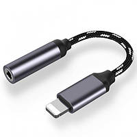 Перехідник для навушників Perfect Premium Lightning — 3.5 мм, Mix neylon