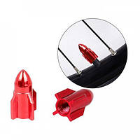Ковпачки на ніпель для велосипеда, скутера, мотоцикла Alitek Ракета Red, 2 шт.
