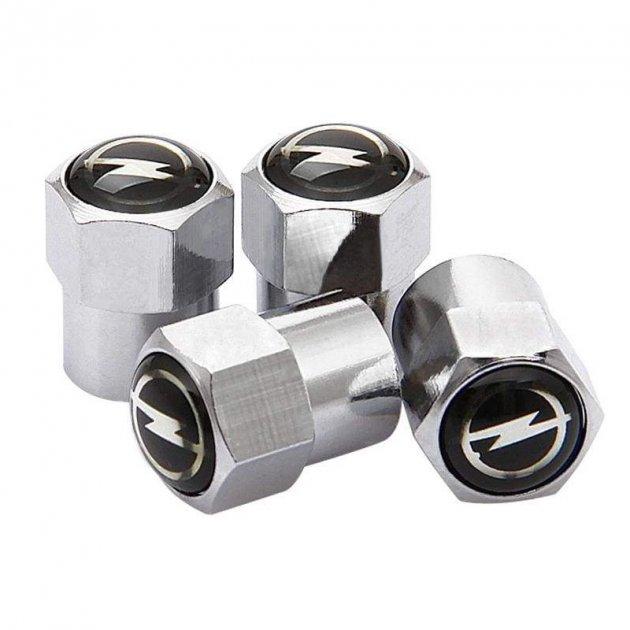 Ковпачки на ніпель із логотипом марки Опель Alitek Pl Short Silver Opel, 4 шт.