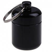 Футляр Контейнер для таблеток Брелок Silenta 3.4х2.6 см Чорний