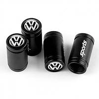 Ковпачки на ніпель для Volkswagen Alitek Sports Black Фольксваген (4 шт.)