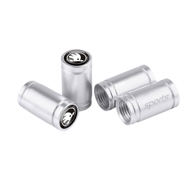 Ковпачки на ніпель із логотипом Шокоду Alitek Sports Silver Skoda (4 шт.)