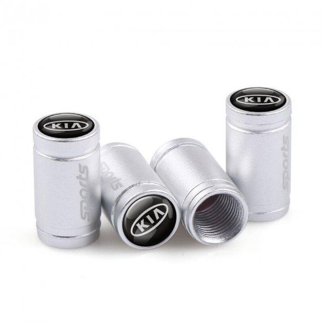 Ковпачки на ніпель для авто Кіа Alitek Sports Silver Kia (4 шт.)