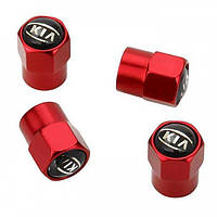 Ковпачки на ніпель захисні для Кіа Alitek Short Red Kia, 4 шт.