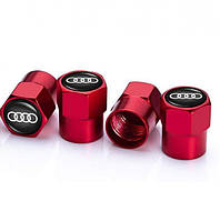 Захисні ковпачки на ніпель для авто Аудіо Alitek Short Red Audi (4 шт.)