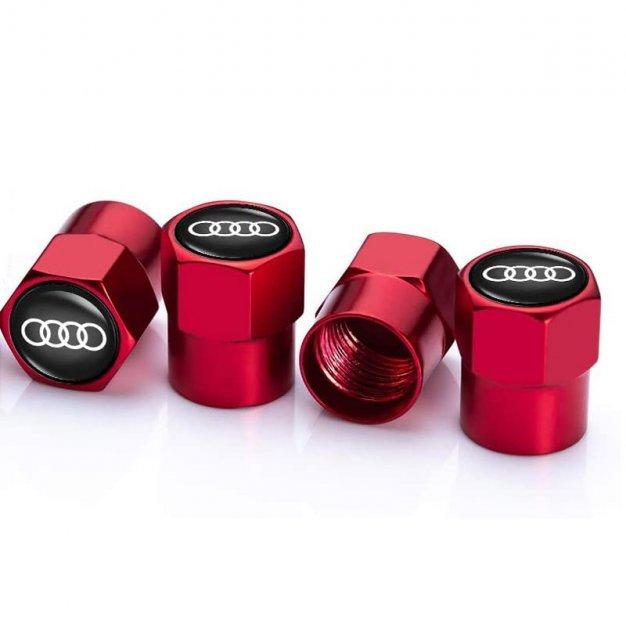 Захисні ковпачки на ніпель для авто Аудіо Alitek Short Red Audi (4 шт.)