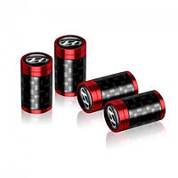 Ковпачки на ніпель для автомобіля Хюндай Alitek Carbon Style Red Hyundai (4 шт.)