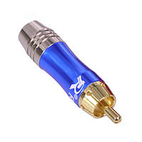Штекер металевий RCA під паяння R Connector FreeEnd — RCA Male Blue/Gold