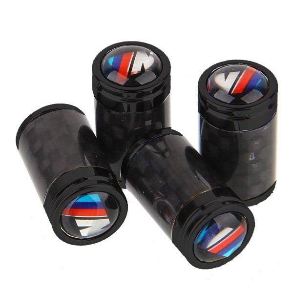Захисні ковпачки на ніпель із лого БМВ М Alitek Carbon Style Black BMW M (4 шт.)