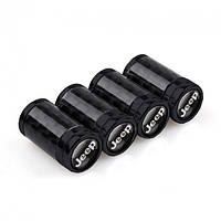 Ковпачки на ніпель для авто Джип Alitek Carbon Style Black Jeep (4 шт.)