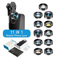 Набір фільтрів і об'єктивів для смартфона 11 в 1 Apexel APL-DG11, лінзи для телефона