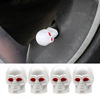 Захисні ковпачки на ніпель Череп Alitek Skull Білий, 4 шт.