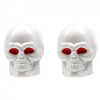 Ковпачки на ніпель для велосипеда, мотоцикла, скутера Alitek Череп White, 2 шт.