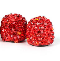 Ковпачки на ніпель для велосипеда, скутера Alitek Fasion Crystal Red, 2 шт.