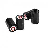 Захисні ковпачки на ніпель для Fiat Alitek Long Black Фіат Logo Red (4 шт.)