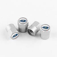 Ковпачки на ніпель ВАЗ, Lada, Жигулу Alitek Short Silver Logo Blue (4 шт.)