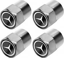 Ковпачки на ніпель для Mercedes Alitek Short Silver Мерседес (4 шт.)