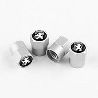 Захисні ковпачки на ніпель для Peugeot Alitek Short Silver Пежо (4 шт.)