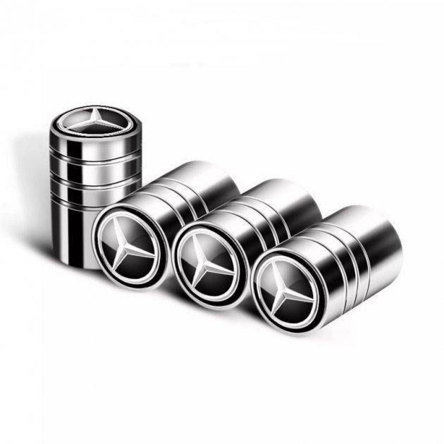 Ковпачки на ніпель для Mercedes Alitek Long Silver Мерседес, 4 шт., фото 1