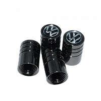 Металеві ковпачки на ніпель коліс Фольксваген Long Black Volkswagen (4 шт.)