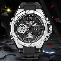 Чоловічий наручний годинник круглий кварцовий водостійкий 5 атм гарантія 12 місяців Sanda Rapid, фото 3