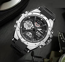 Чоловічий наручний годинник круглий кварцовий водостійкий 5 атм гарантія 12 місяців Sanda Rapid, фото 4