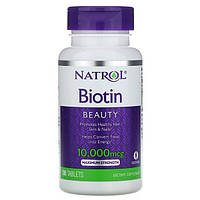 Natrol, біотин, максимальна сила дії, 10 000 мкг, 100 таблеток