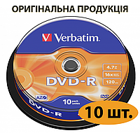 Диски DVD-R Verbatim Matt Silver, 10 шт, болванки двд р