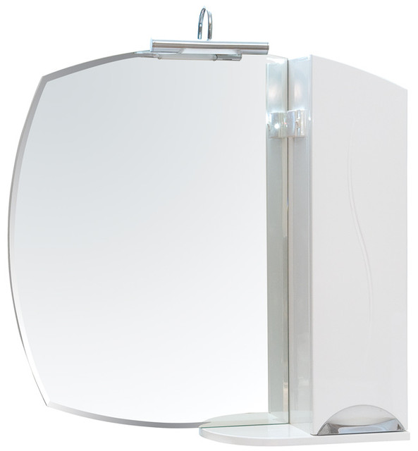 Зеркало Аква Родос "Глория" ZGLP75 (R,L) с подсветкой и шкафчиком с левой либо справой стороны, 75 см. - фото 1 - id-p18656559