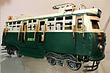 Трамвай металевий зелений 32x11x15cm Reinart Faelens Kunstgewerbe (ціна за 1 стулку), фото 7