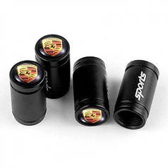 Ковпачки на ніпель для авто Порше Alitek Sports Black Porsche, 4 шт.