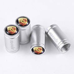 Ковпачки на ніпель із логотипом Porsche Alitek Sports Silver Порше (4 шт.)