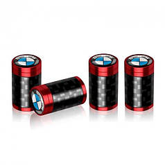 Ковпачки на ніпель для BMW Alitek Carbon Style Red БМВ (4 шт.)