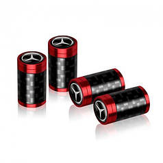 Ковпачки на ніпель для Mercedes Alitek Carbon Style Red Мерседес (4 шт.)