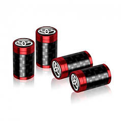 Захисні ковпачки на ніпель для Toyota Alitek Carbon Style Red Тойота (4 шт.)