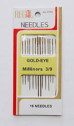 Голки для ручного шиття GOLD-EYE (16 шт.)