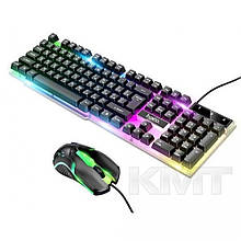 Hoco GM11 Terrific glowing gaming keyboard and mouse set(general english version) — Black